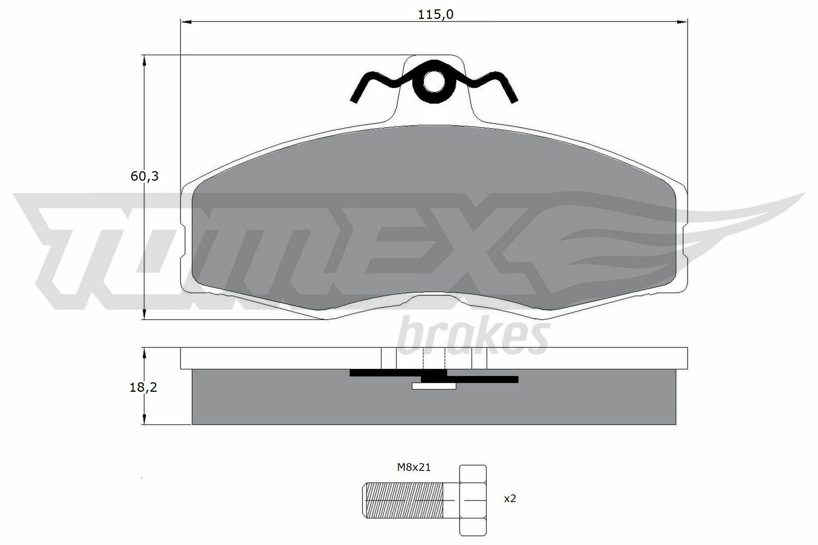 Sada brzdových destiček, kotoučová brzda TOMEX Brakes